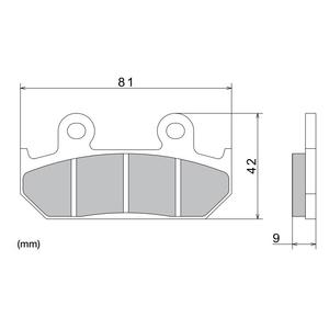 Τακάκια φρένων NISSIN ημιμεταλλικό μείγμα 81x42x9 mm 2 τεμ.