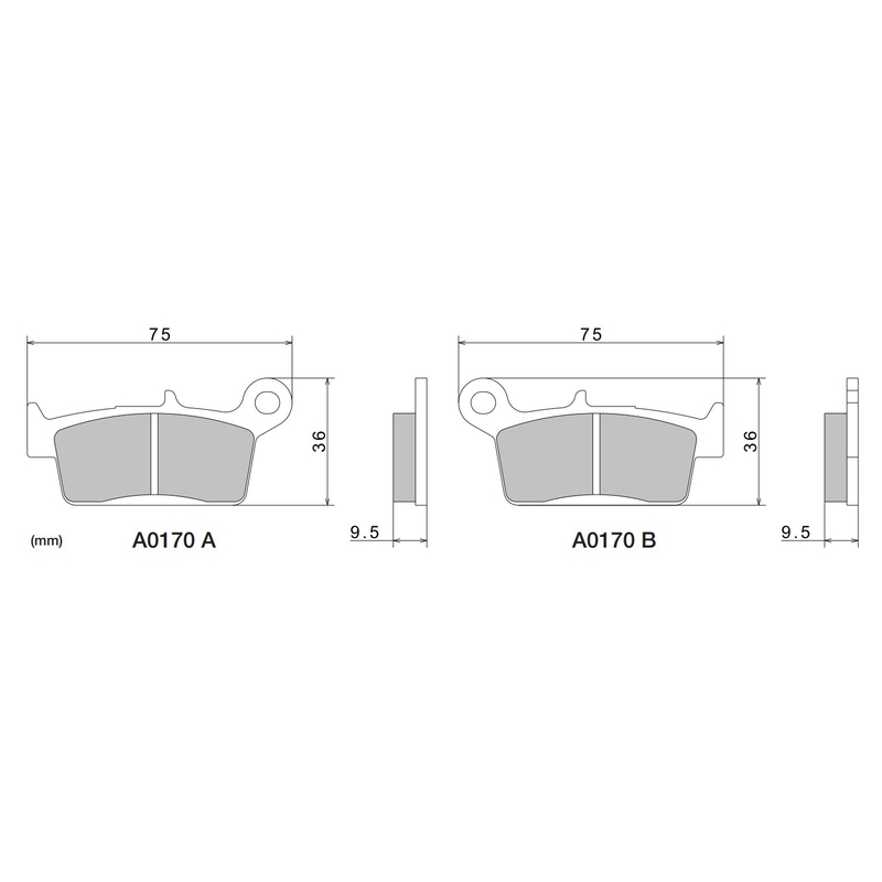 Τακάκια φρένων NISSIN ημιμεταλλικό μείγμα 75x36x9,5 mm 2 τεμ.