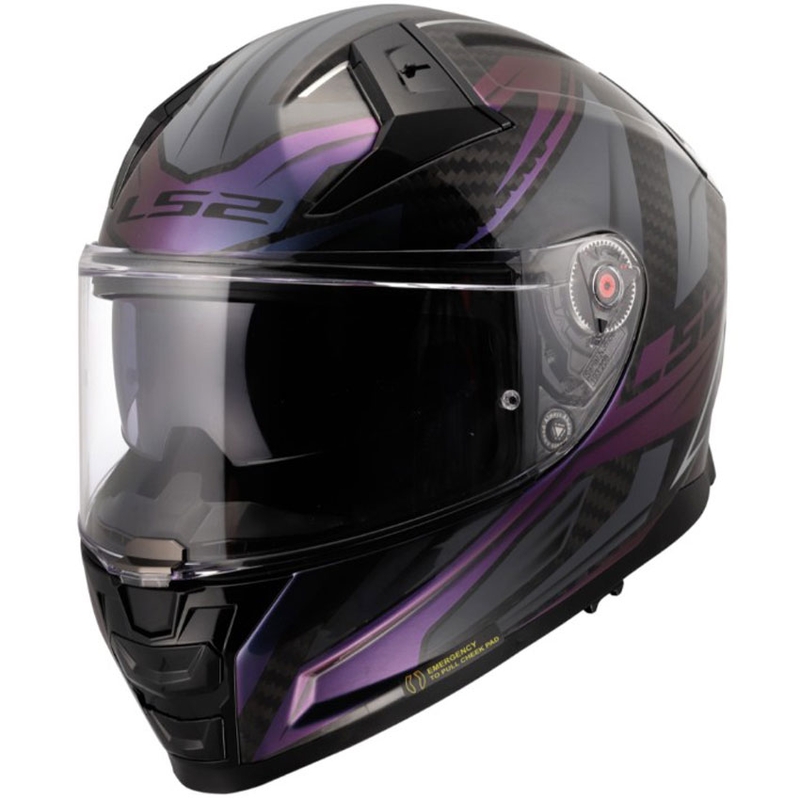 Κράνος μοτοσικλέτας full-face LS2 FF811 Vector II C Savage Chameleon μαύρο-μωβ