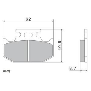 Τακάκια φρένων NISSIN ημιμεταλλικό μείγμα 62x40.6x8.7 mm 2 τεμ.