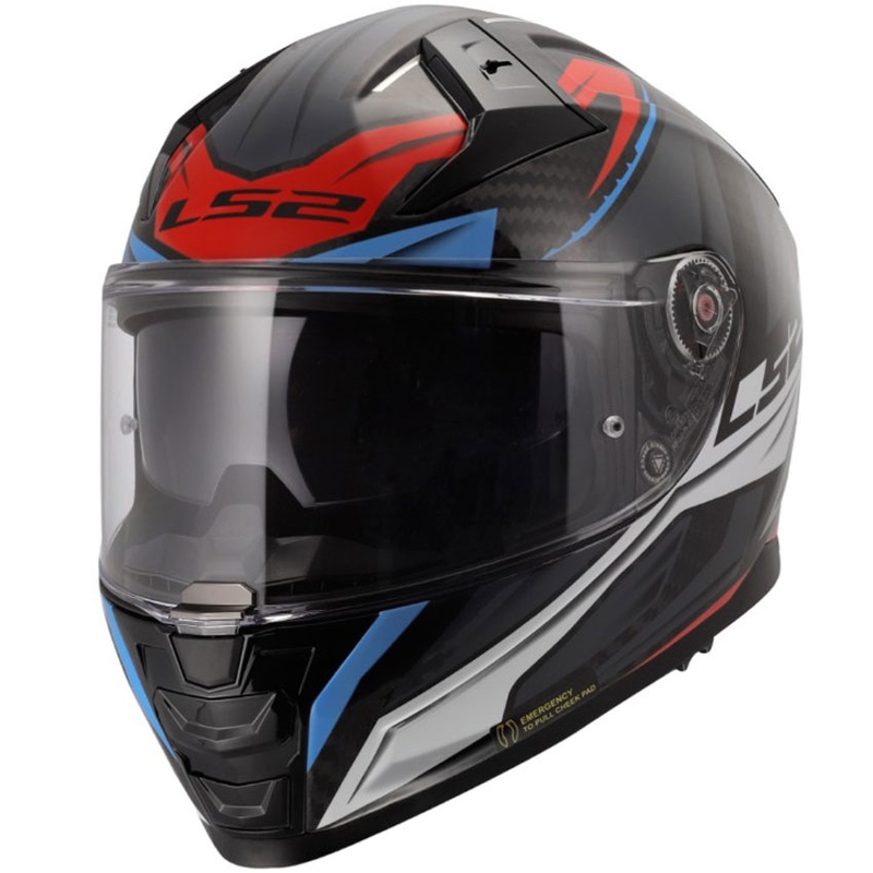 Κράνος μοτοσικλέτας full-face LS2 FF811 Vector II C Savage λευκό-μπλε-κόκκινο