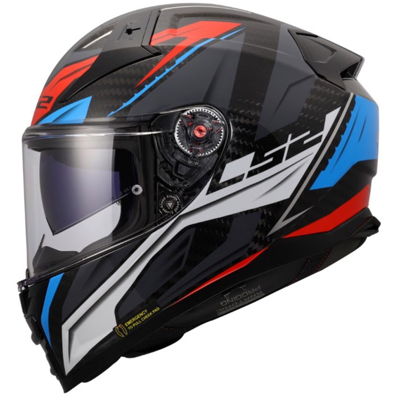 Κράνος μοτοσικλέτας full-face LS2 FF811 Vector II C Savage λευκό-μπλε-κόκκινο