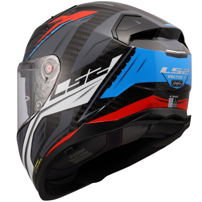 Κράνος μοτοσικλέτας full-face LS2 FF811 Vector II C Savage λευκό-μπλε-κόκκινο
