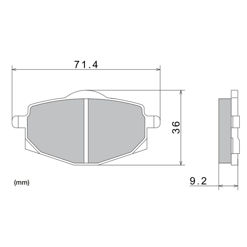 Τακάκια φρένων NISSIN ημιμεταλλικό μείγμα 71.4x36x9.2 mm 2 τεμ.