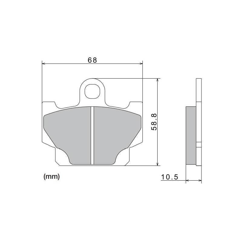 Τακάκια φρένων NISSIN ημιμεταλλικό μείγμα 68x58.8x10.5 mm 2 τεμ.