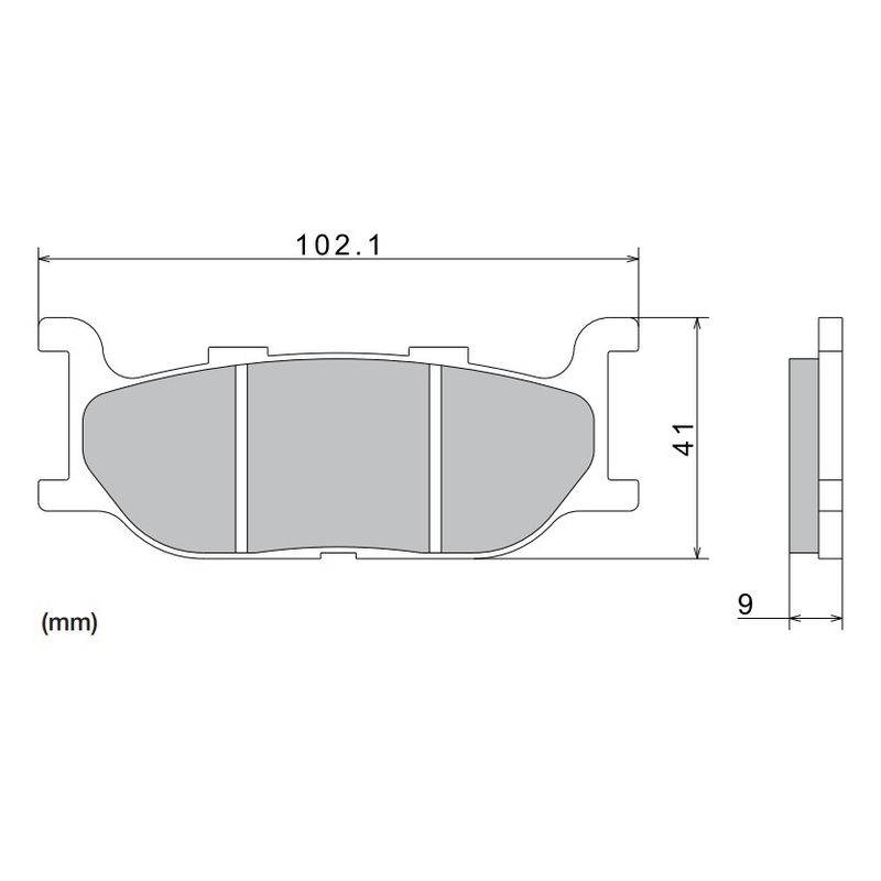 Τακάκια φρένων NISSIN ημιμεταλλικό μείγμα 102.1x41x9 mm 2 τεμ.