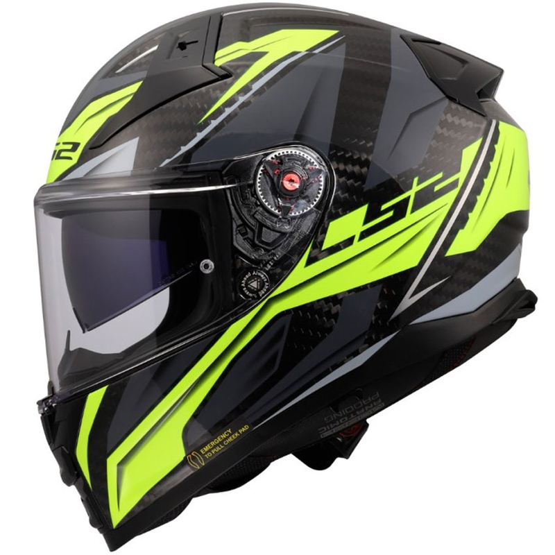 Κράνος μοτοσικλέτας full face LS2 FF811 Vector II C Savage γυαλιστερό HV κίτρινο