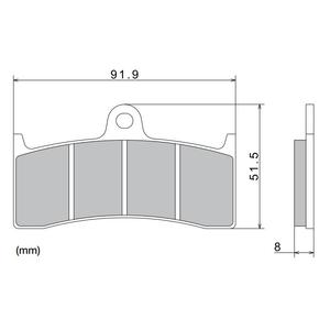 Τακάκια φρένων NISSIN ημιμεταλλικό μείγμα 91.9x51.5x8 mm 2 τεμ.