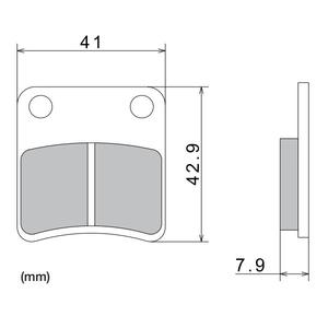 Τακάκια φρένων NISSIN ημιμεταλλικό μείγμα 41x42.9x7.9 mm 2 τεμ.