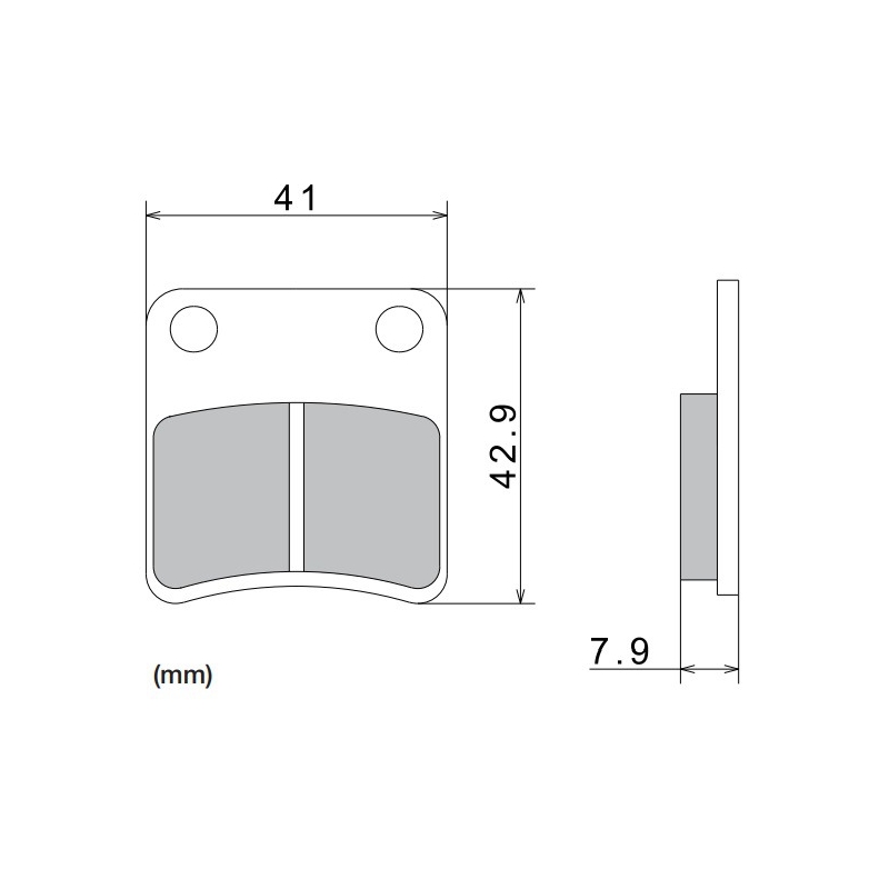 Τακάκια φρένων NISSIN ημιμεταλλικό μείγμα 41x42.9x7.9 mm 2 τεμ.