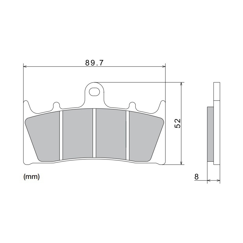 Τακάκια φρένων NISSIN ημιμεταλλικό μείγμα 89,7x52x8 mm 2 τεμ.