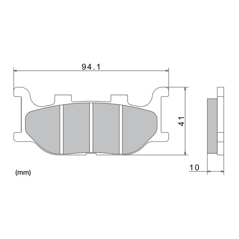 Τακάκια φρένων NISSIN ημιμεταλλικό μείγμα 94.1x41x10 mm 2 τεμ.
