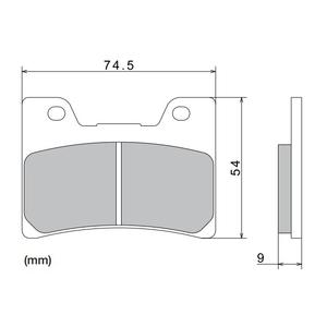 Τακάκια φρένων NISSIN ημιμεταλλικό μείγμα 74,5x54x9 mm 2 τεμ.