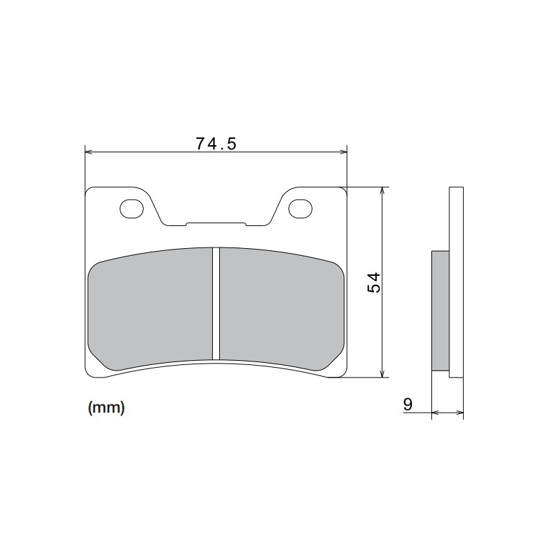 Τακάκια φρένων NISSIN ημιμεταλλικό μείγμα 74,5x54x9 mm 2 τεμ.