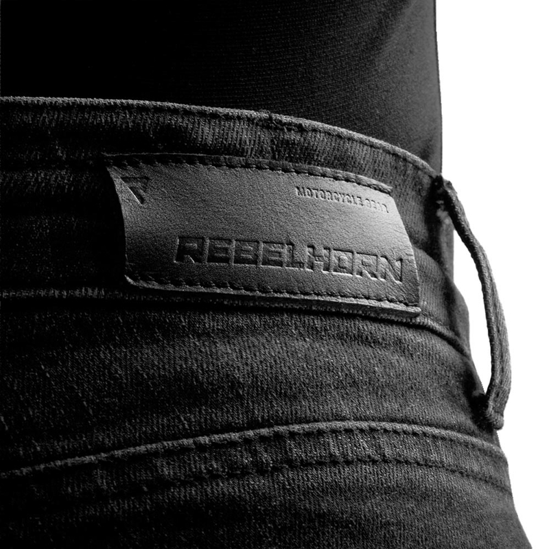 Γυναικείο τζιν μοτοσικλέτας Rebelhorn Classic Monolayer, μαύρο, πλυμένο