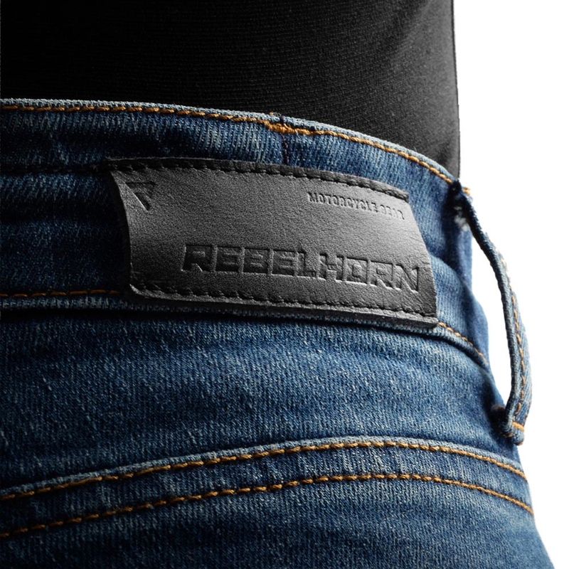 Γυναικείο τζιν μοτοσικλέτας Rebelhorn Classic Monolayer μπλε πλυμένο