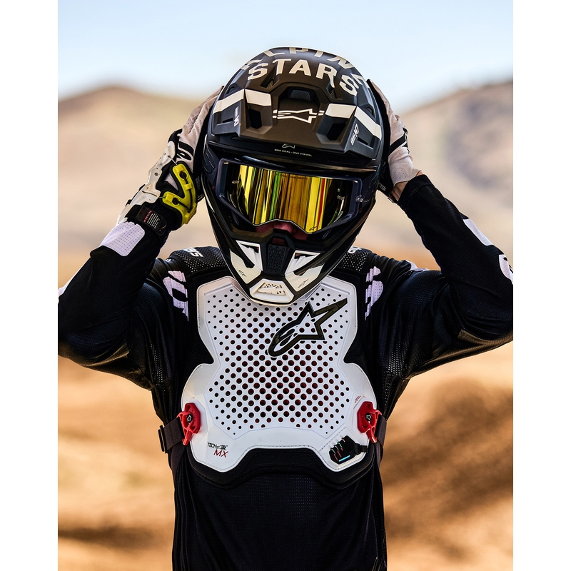 Γιλέκο αερόσακου Alpinestars TECH-AIR®MX PLASMA με σύστημα λευκού-μαύρου-κόκκινου