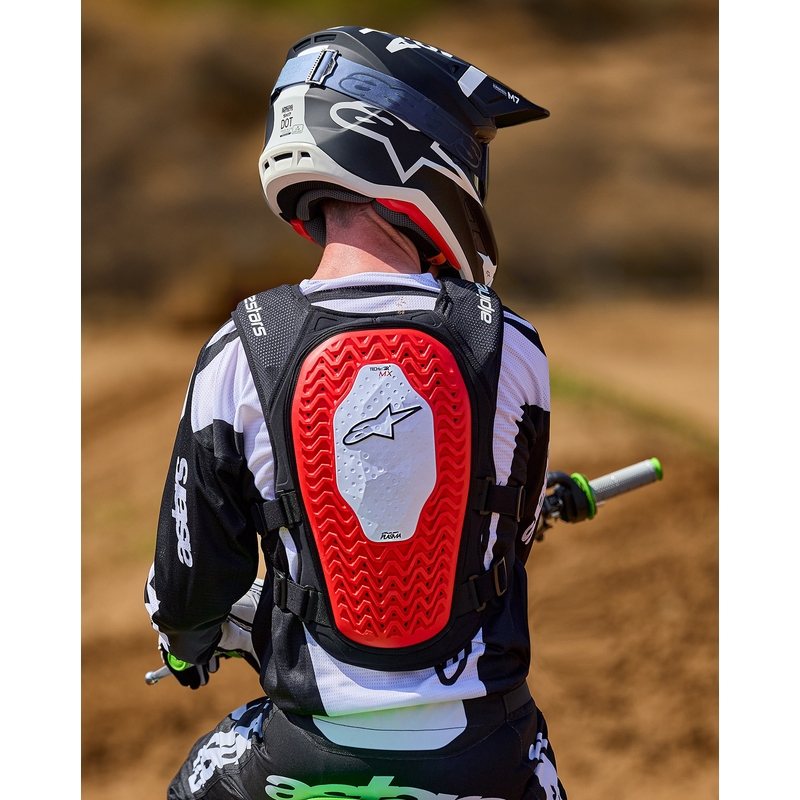 Γιλέκο αερόσακου Alpinestars TECH-AIR®MX PLASMA με σύστημα λευκού-μαύρου-κόκκινου