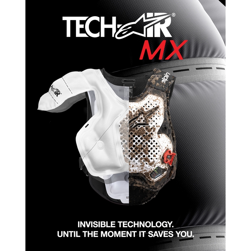 Γιλέκο αερόσακου Alpinestars TECH-AIR®MX PLASMA με σύστημα λευκού-μαύρου-κόκκινου