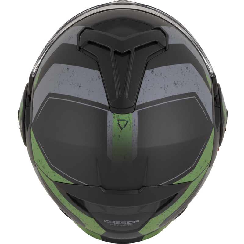 Κράνος μοτοσικλέτας Cassida MultiFlip Korp αναδιπλούμενο ματ μαύρο-πράσινο-γκρι