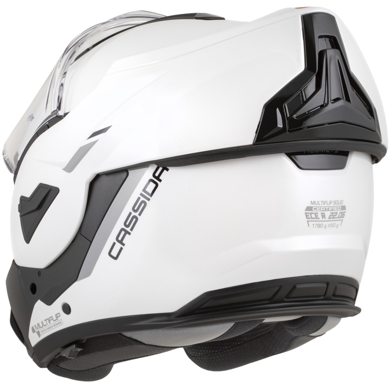 Κράνος μοτοσικλέτας Cassida MultiFlip Solid, αναδιπλούμενο, λευκό-μαύρο, μαργαριταρένιο