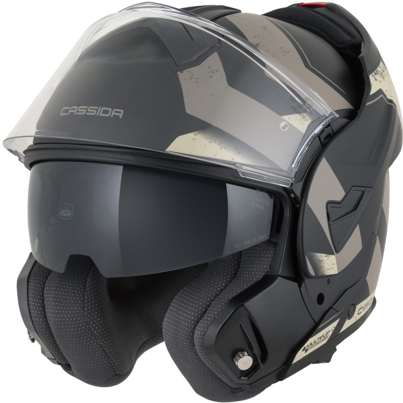 Κράνος μοτοσικλέτας Cassida MultiFlip Korp αναδιπλούμενο σε ματ μαύρο-άμμο-χακί