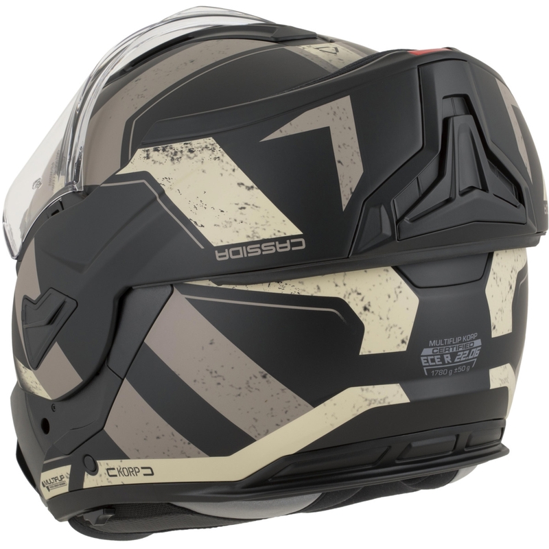 Κράνος μοτοσικλέτας Cassida MultiFlip Korp αναδιπλούμενο σε ματ μαύρο-άμμο-χακί