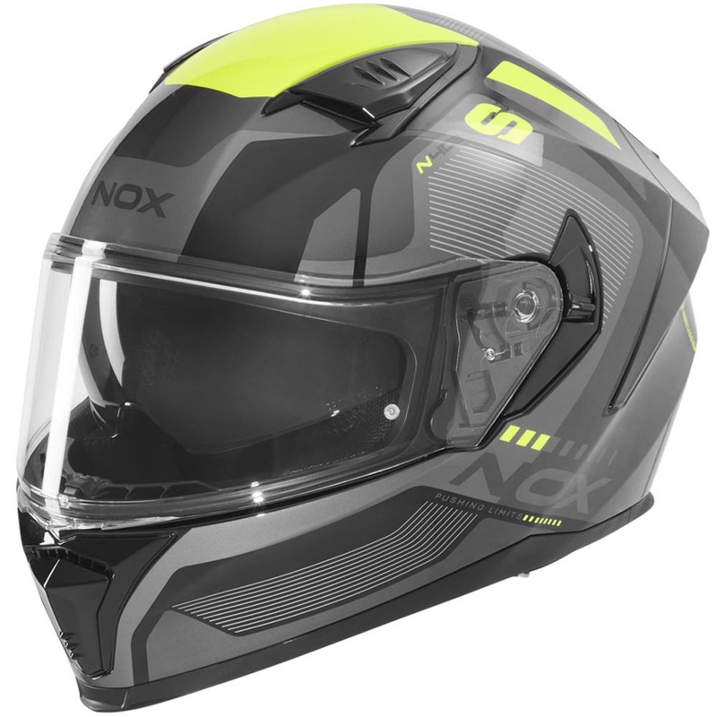 Κράνος μοτοσικλέτας full face NOX N402 Mentor μαύρο-φθοροκίτρινο