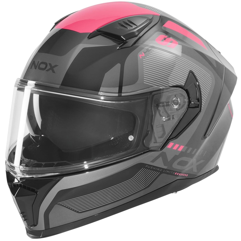 Κράνος μοτοσικλέτας full face NOX N402 Mentor μαύρο-ροζ