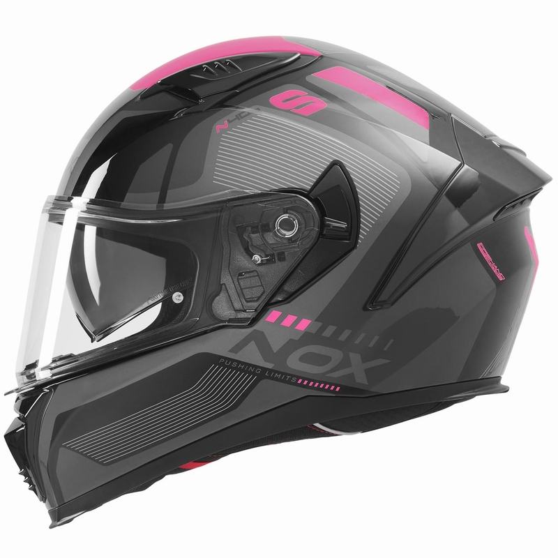 Κράνος μοτοσικλέτας full face NOX N402 Mentor μαύρο-ροζ