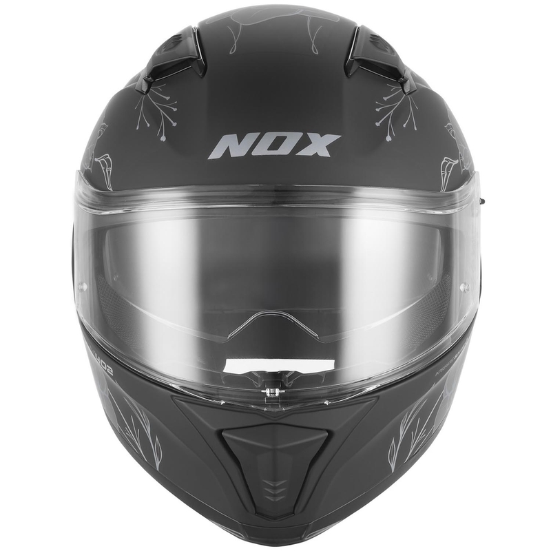Κράνος μοτοσικλέτας full face NOX N402 Spring ματ μαύρο-ασημί