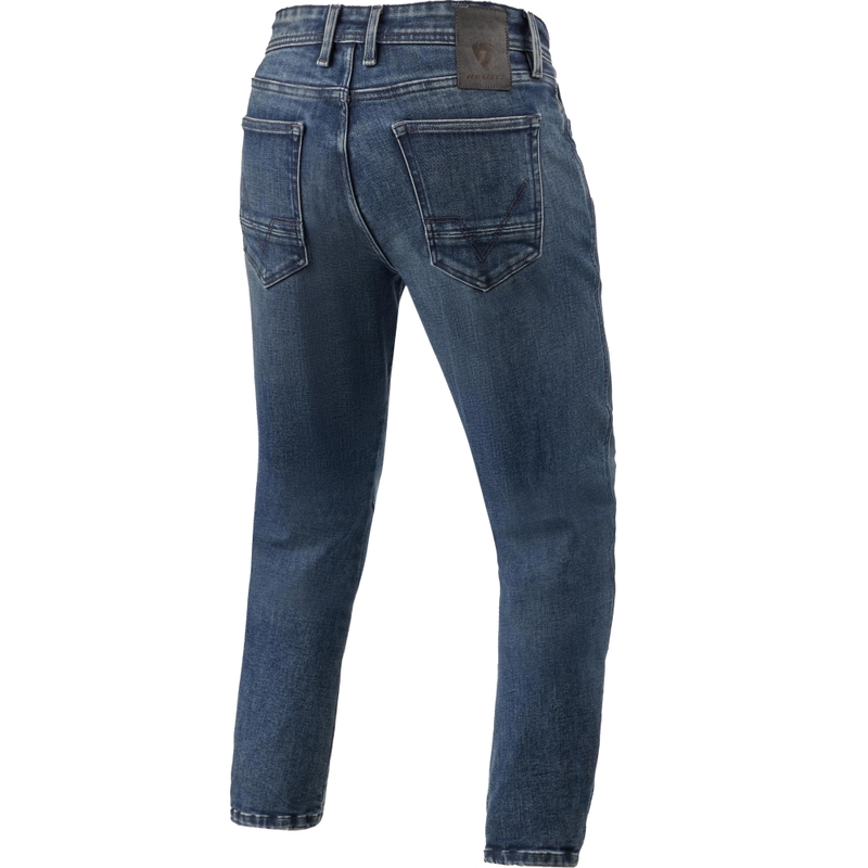 Τζιν μοτοσικλέτας Revit Detroit 3 Tapered Extra Cropped, πλυμένο σκούρο μπλε