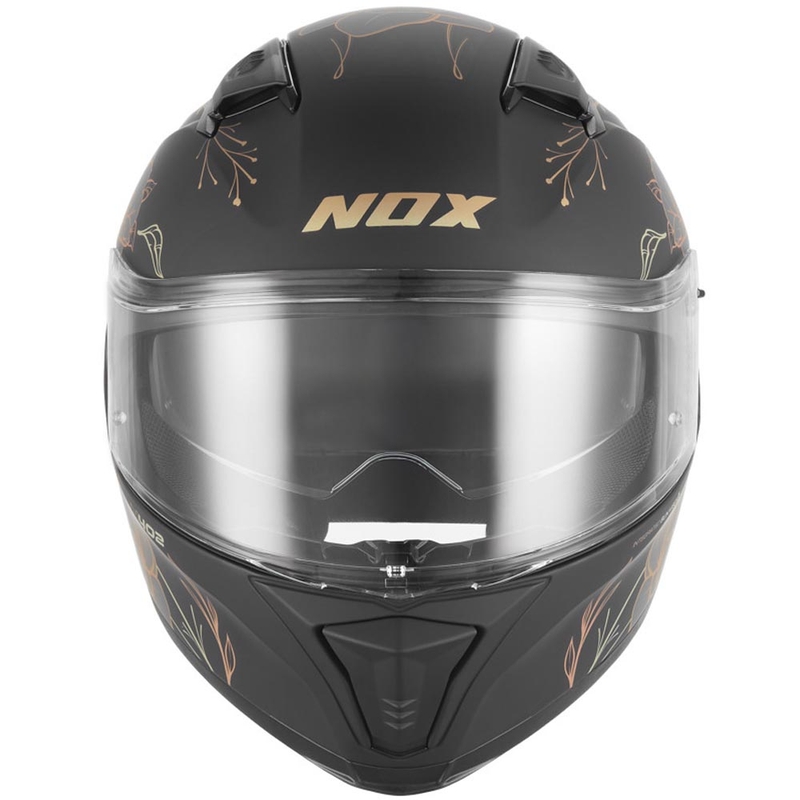 Κράνος μοτοσικλέτας full face NOX N402 Spring ματ μαύρο-χρυσό