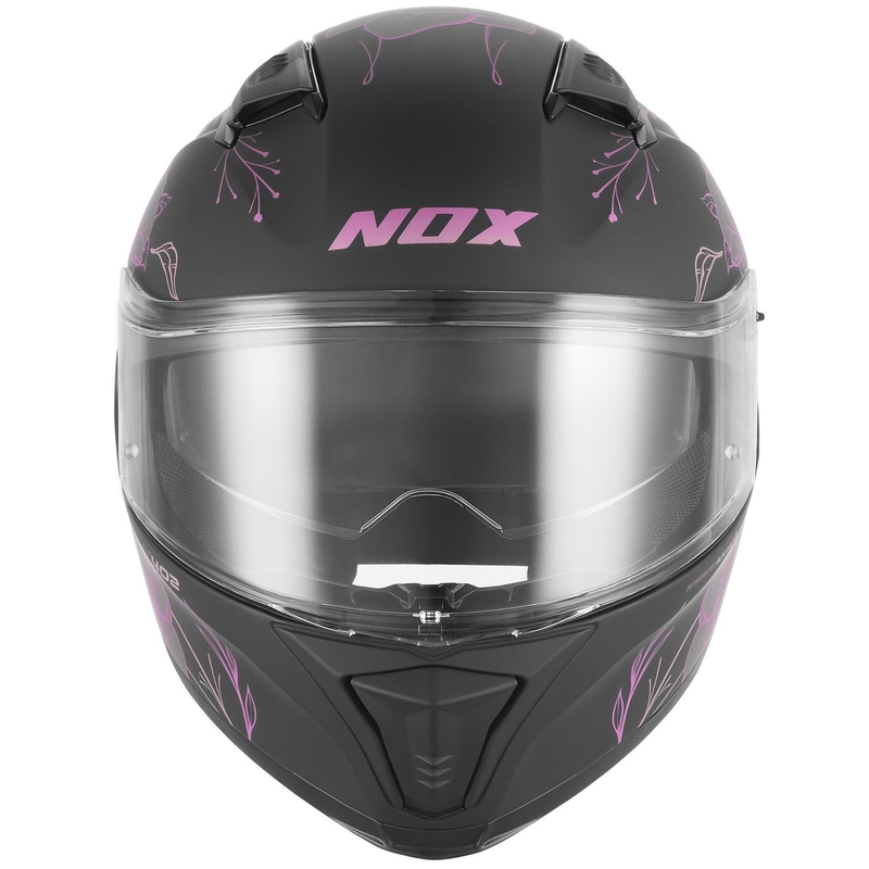 Κράνος μοτοσικλέτας full face NOX N402 Spring ματ μαύρο-ροζ