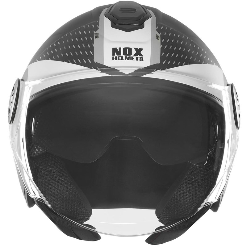 Κράνος μοτοσικλέτας ανοιχτού τύπου NOX N182 Στρογγυλό ματ μαύρο-ασημί