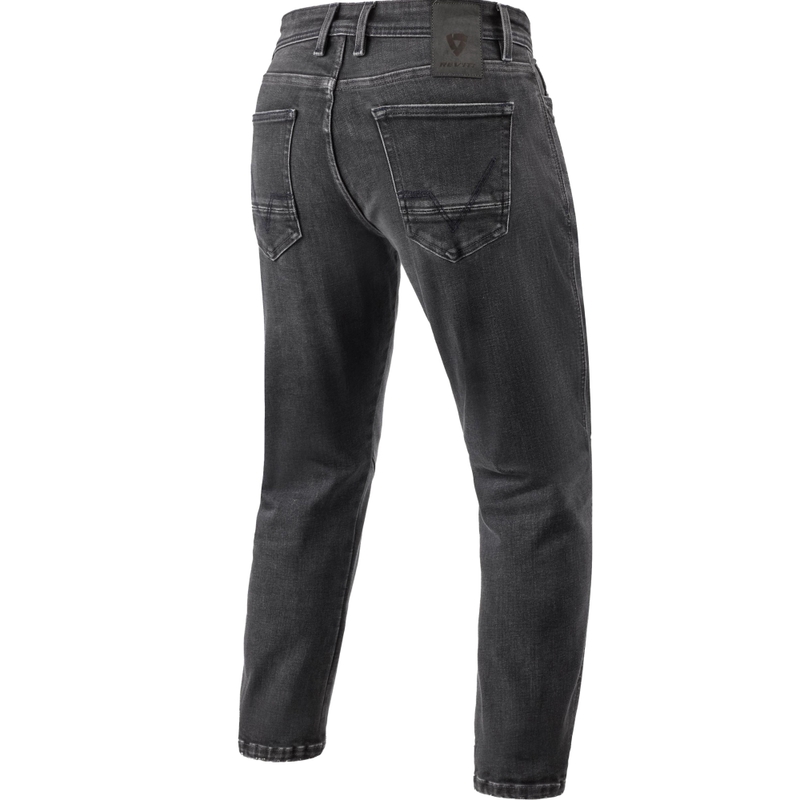 Τζιν μοτοσικλέτας Revit Detroit 3 Tapered Extra Cropped Σκούρο μαύρο