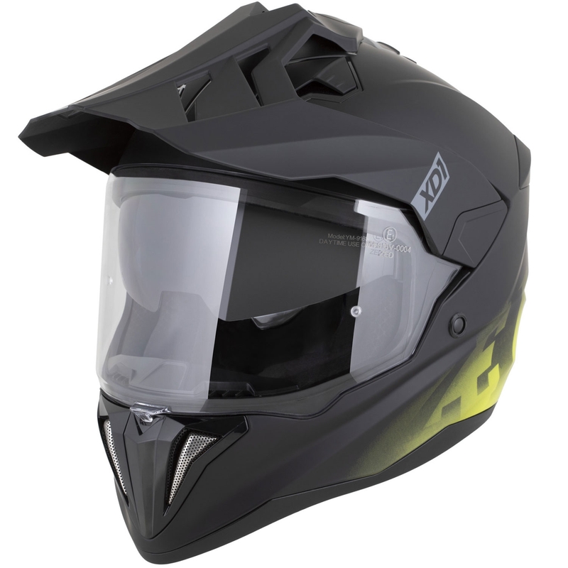 Κράνος μοτοσικλέτας Enduro ZED XD1 ματ μαύρο-φθοροκίτρινο