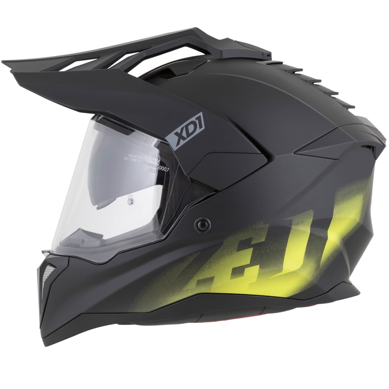 Κράνος μοτοσικλέτας Enduro ZED XD1 ματ μαύρο-φθοροκίτρινο