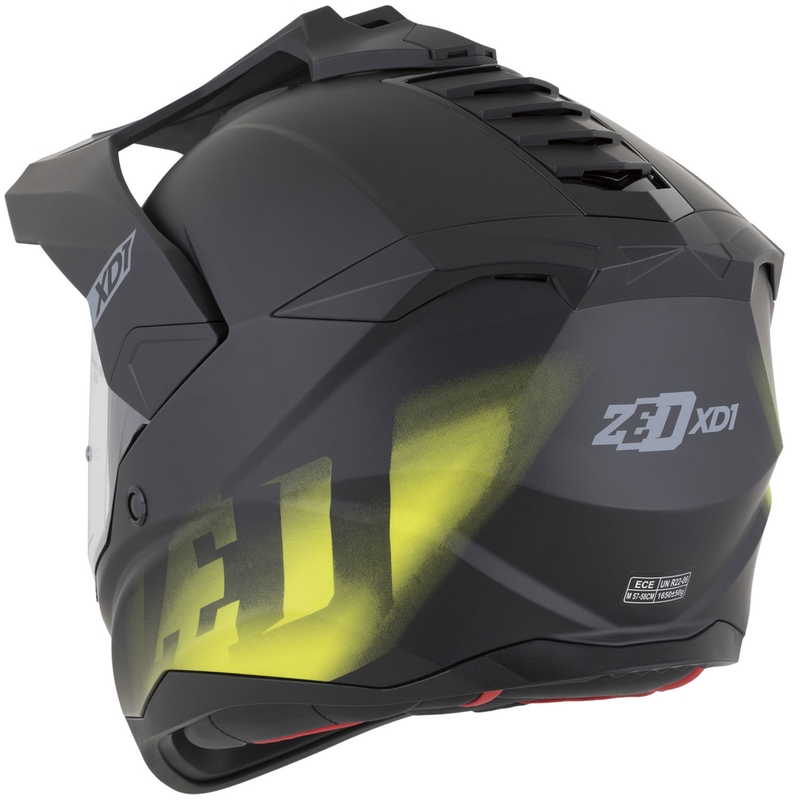 Κράνος μοτοσικλέτας Enduro ZED XD1 ματ μαύρο-φθοροκίτρινο