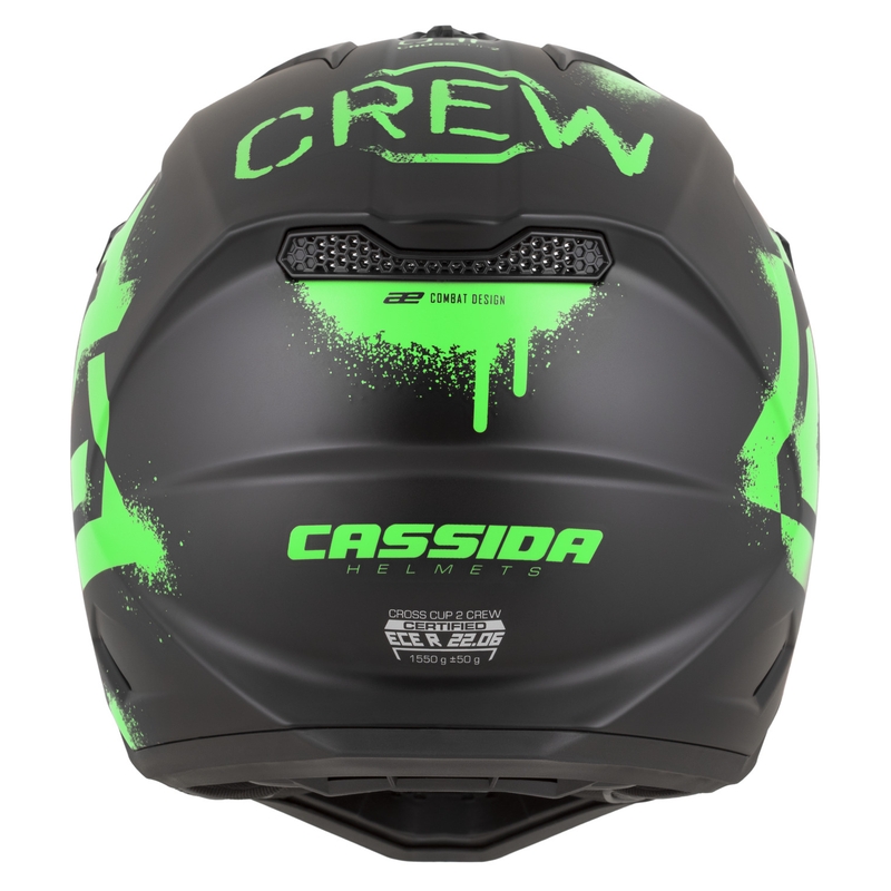 Κράνος μοτοκρός Cassida Cross Cup 2 Crew ματ μαύρο-φλουορ πράσινο