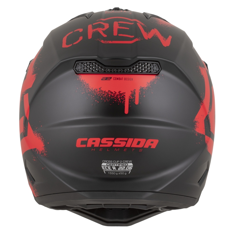 Κράνος μοτοσικλέτας Cassida Cross Cup 2 Crew, ματ μαύρο-κόκκινο