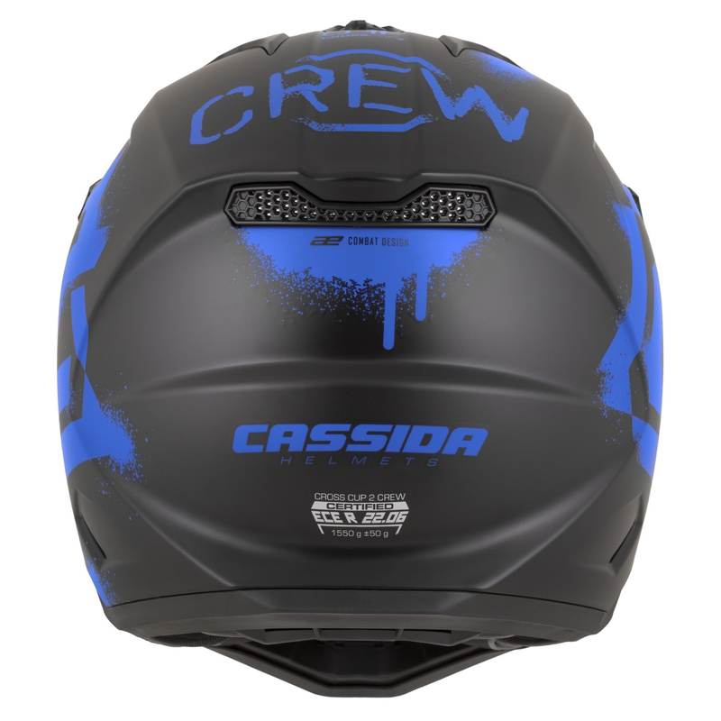 Κράνος μοτοσικλέτας Cassida Cross Cup 2 Crew, ματ μαύρο-μπλε