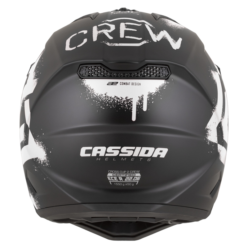 Κράνος μοτοσικλέτας Cassida Cross Cup 2 Crew, ματ μαύρο-άσπρο
