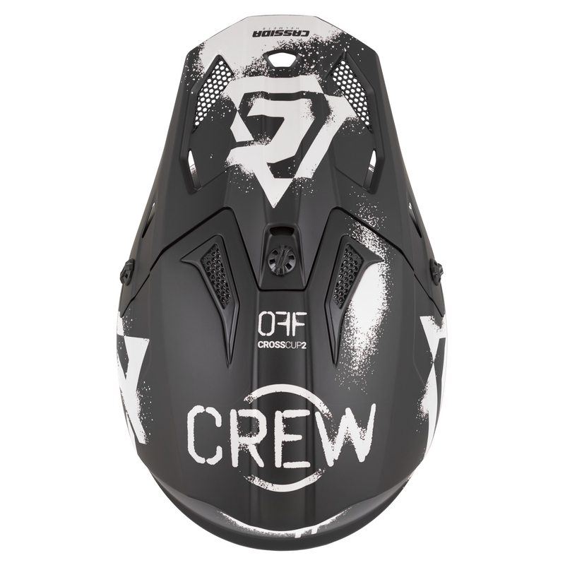 Κράνος μοτοσικλέτας Cassida Cross Cup 2 Crew, ματ μαύρο-άσπρο