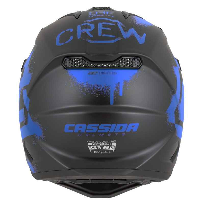 Παιδικό κράνος μοτοκρός Cassida Cross Cup 2 Crew Junior ματ μαύρο-μπλε