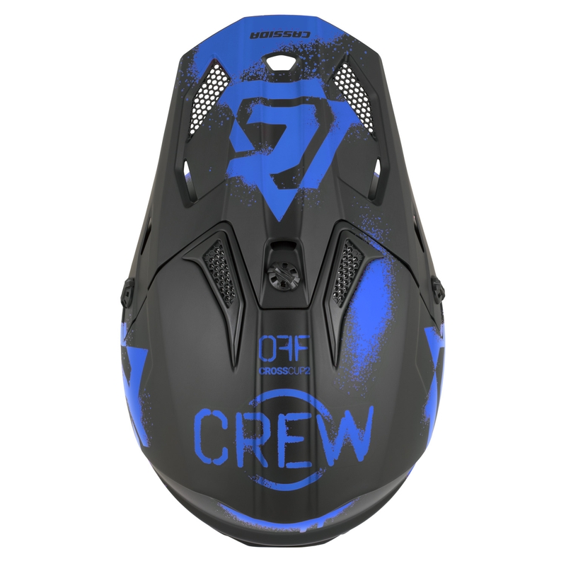 Παιδικό κράνος μοτοκρός Cassida Cross Cup 2 Crew Junior ματ μαύρο-μπλε