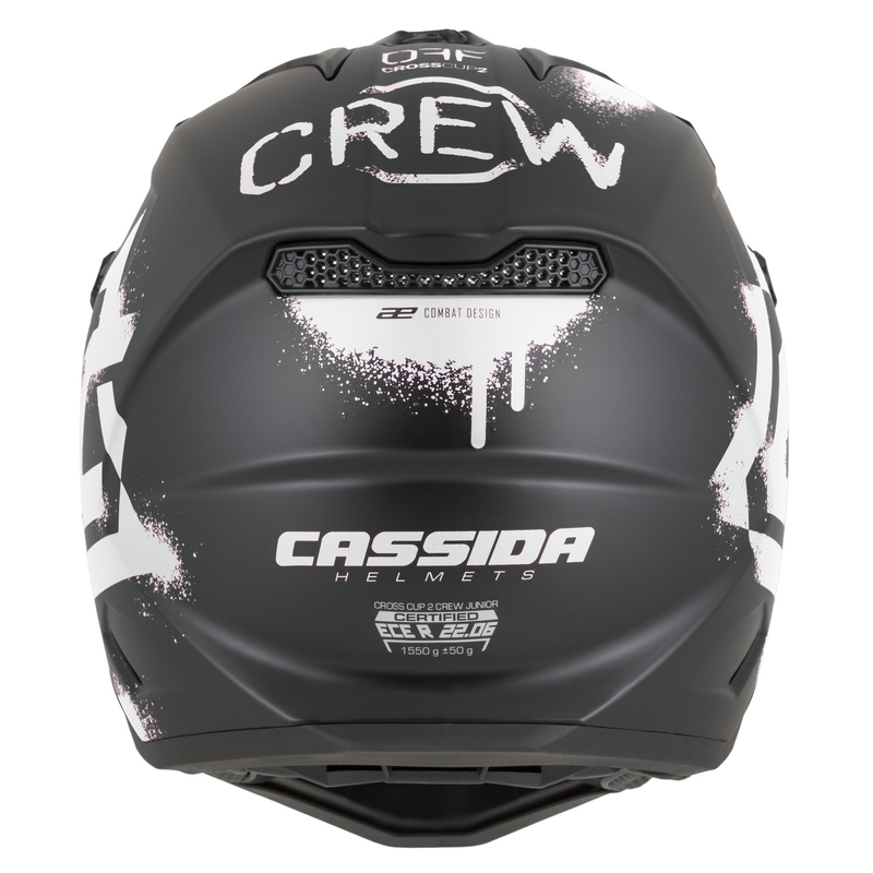 Παιδικό κράνος μοτοκρός Cassida Cross Cup 2 Crew Junior ματ μαύρο-άσπρο