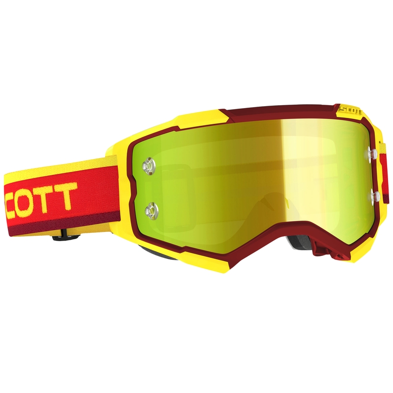 Γυαλιά motocross SCOTT Fury CH κόκκινα-κίτρινα με κίτρινο καθρέφτη από πλεξιγκλάς