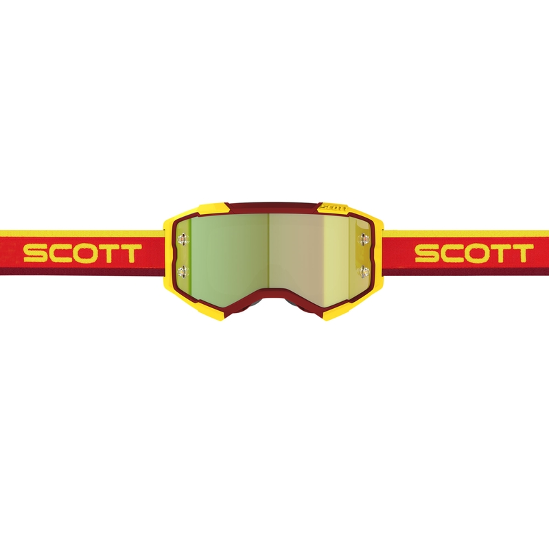 Γυαλιά motocross SCOTT Fury CH κόκκινα-κίτρινα με κίτρινο καθρέφτη από πλεξιγκλάς