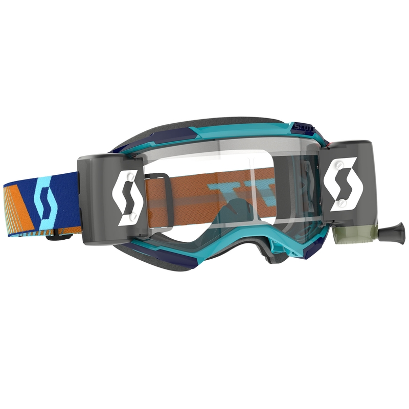 Γυαλιά motocross SCOTT Fury WFS μπλε-πορτοκαλί με διαφανές πλεξιγκλάς